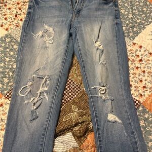 KanCan Light Blue Distressed Straight Leg Jeans